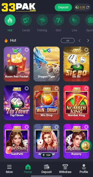 33Pak Game login
